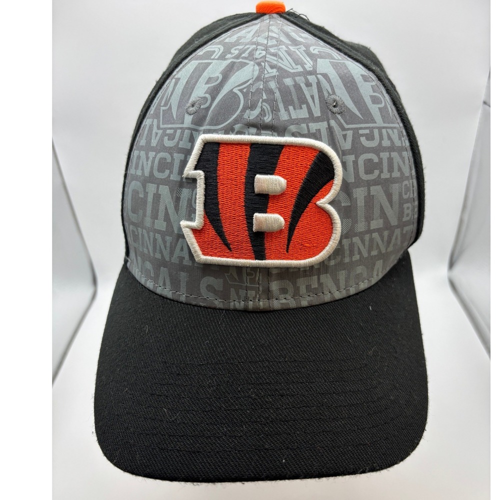 New Era 39THIRTY NFL Cincinnati Bengals Hat Small/Medium Black Orange Grey Cap